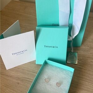 Tiffany & Co. Silver Heart Stud Earrings